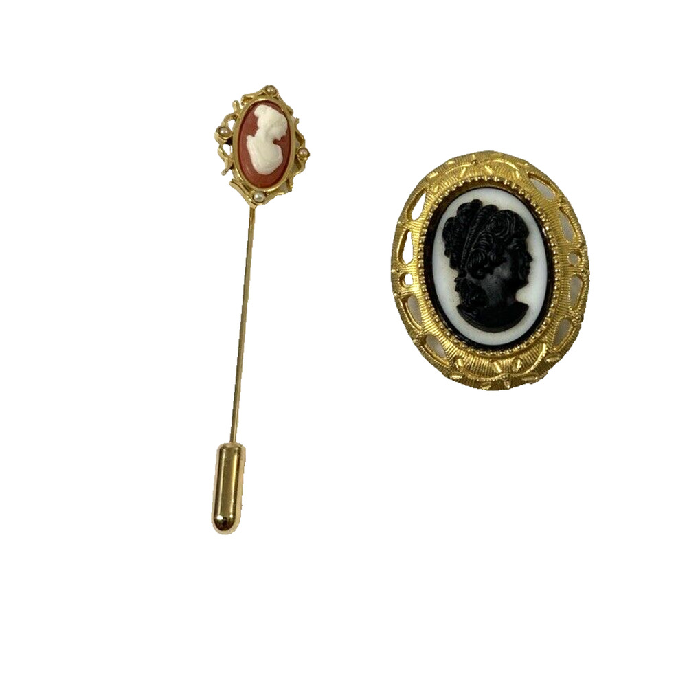 Cameo Stick Pin & Brooch Womens Vintage Jewelry Gift‎